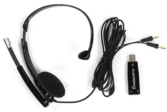 Main image of New Plantronics Audio 610 Mono Headband Computer Corded Headset with USB Adapter 76805-04