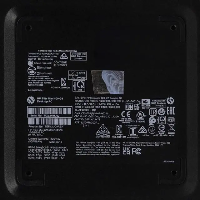Alt view image 6 of 7 - HP Elite Mini 800 G9 Mini Desktop Intel Hex-Core i5-12500 3.00GHz 16GB 512GB SSD Win 11 Pro 1 Yr Wty - WiFi Antenna