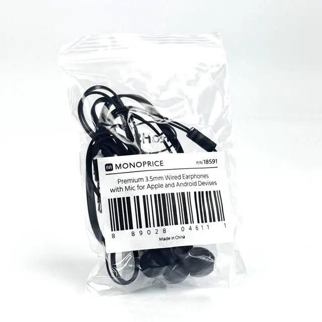 Alt view image 13 of 18 - Monoprice Premium 3.5mm Wired Earbuds Headphones with Mic for Apple and Android Devices