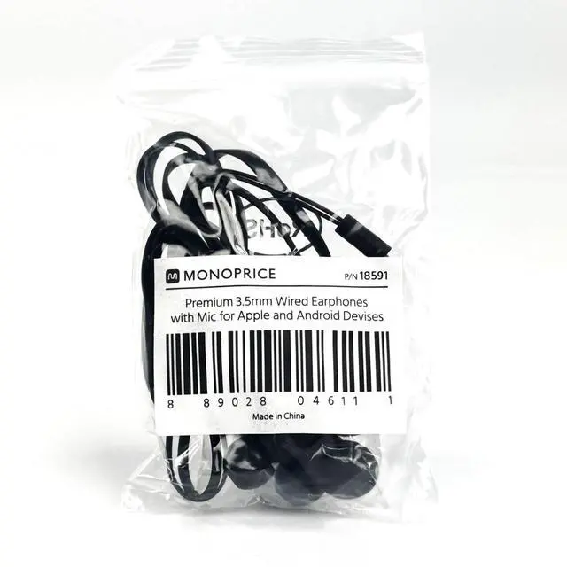 Alt view image 14 of 18 - Monoprice Premium 3.5mm Wired Earbuds Headphones with Mic for Apple and Android Devices