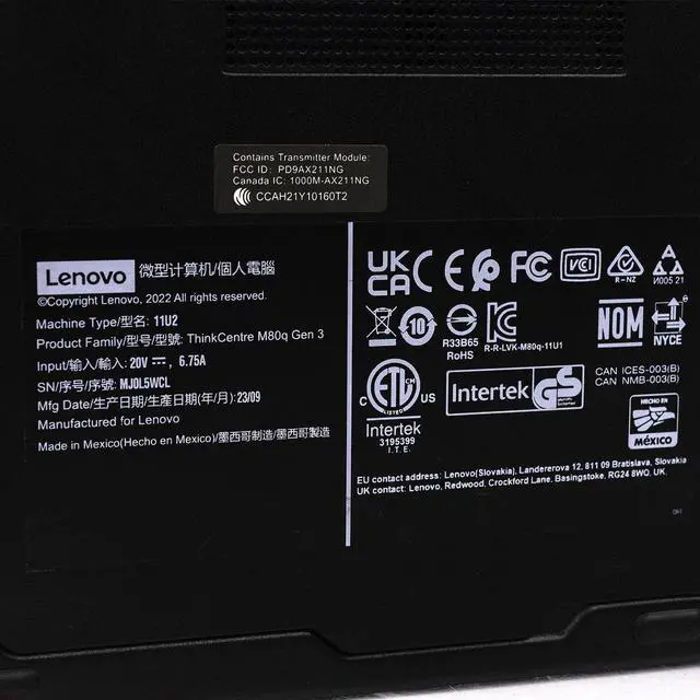 Alt view image 6 of 7 - Lenovo ThinkCentre M80q G3 Tiny Desktop WiFi Intel 12-Core i7-12700T 1.40GHz 16GB 512GB SSD Win 11 Pro 1 Yr Wty - Wireless Antenna