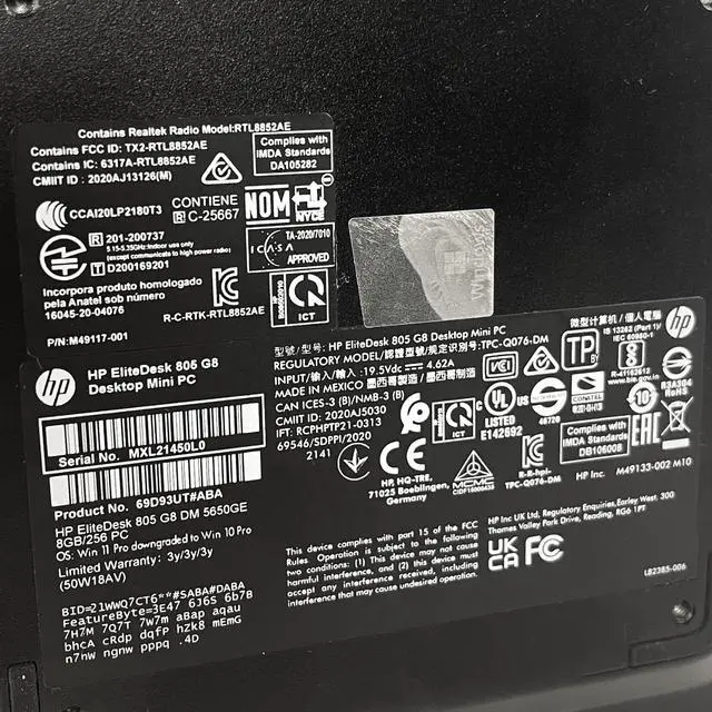 Alt view image 6 of 7 - HP EliteDesk 805 G8 Mini Desktop AMD Ryzen 5 Pro 5650GE 3.4GHz 16GB 512GB M.2 SSD Windows 11 Pro 1 Yr Wty