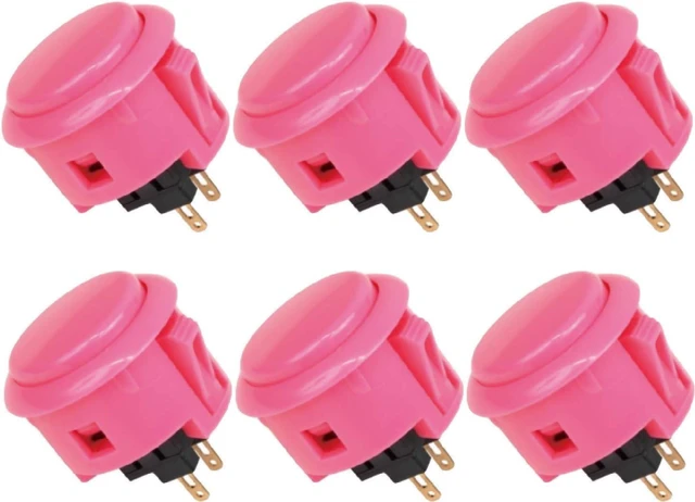 Alt view image 3 of 4 - Sanwa 8 pcs OBSF-30 Original Push Button 30mm - for Arcade Jamma Video Game & Arcade Joystick Games Console (Pink) S@NWA