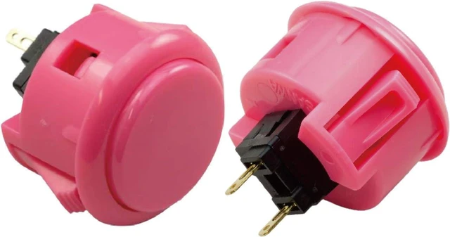 Alt view image 4 of 4 - Sanwa 8 pcs OBSF-30 Original Push Button 30mm - for Arcade Jamma Video Game & Arcade Joystick Games Console (Pink) S@NWA