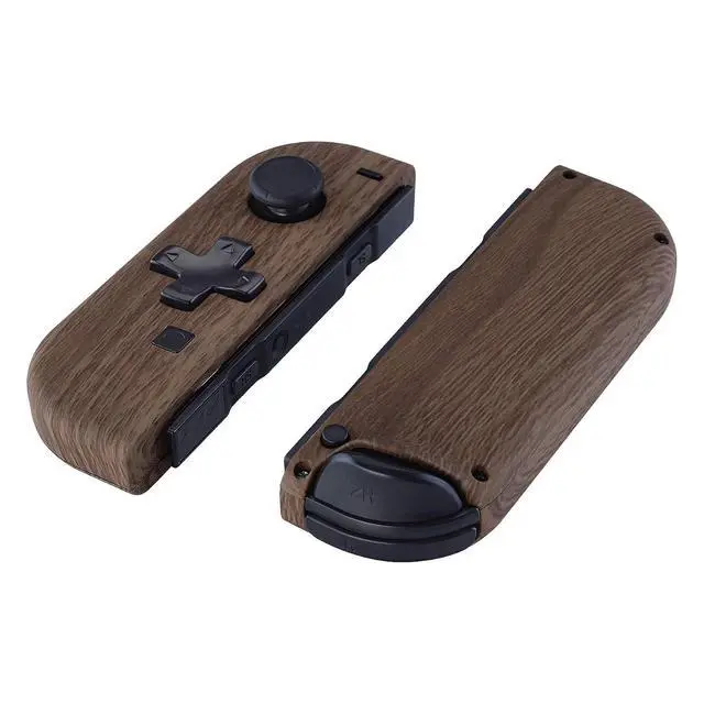 Alt view image 3 of 7 - Wood Grain Soft Touch Joycon Handheld Controller Housing (D-Pad Version) w/Full Buttons, DIY Replacement Shell Case for Nintendo Switch & Switch OLED Joy-Con Console Shell NOT Included @