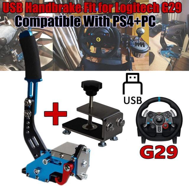 Obokidly 2-in-1 USB Handbrake Support G29 Compatible with PS4 ONE PC for  Simracing Game Sim Rig with Clamp (Blue-for G29) Nintendo DS Accessories 