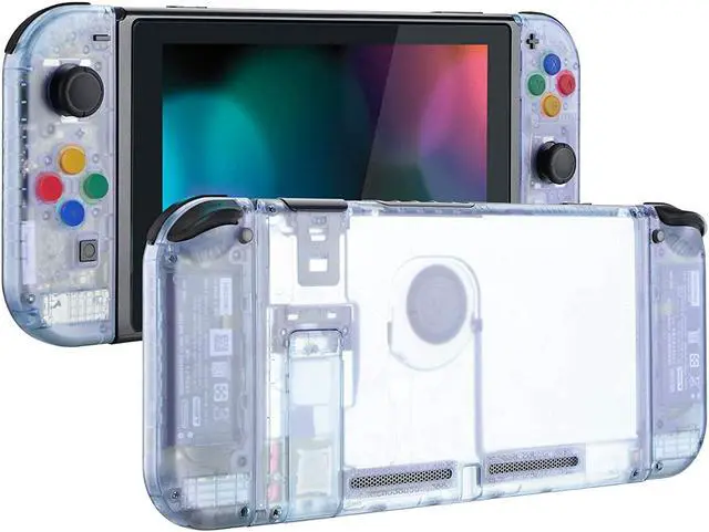 Alt view image 5 of 7 - Clear Glacier Blue Custom Shell for Nintendo Switch, Octagonal Gated Sticks Design Replacement Full Set Shell for Nintendo Switch Pro Controller - Console Controller NOT Included @