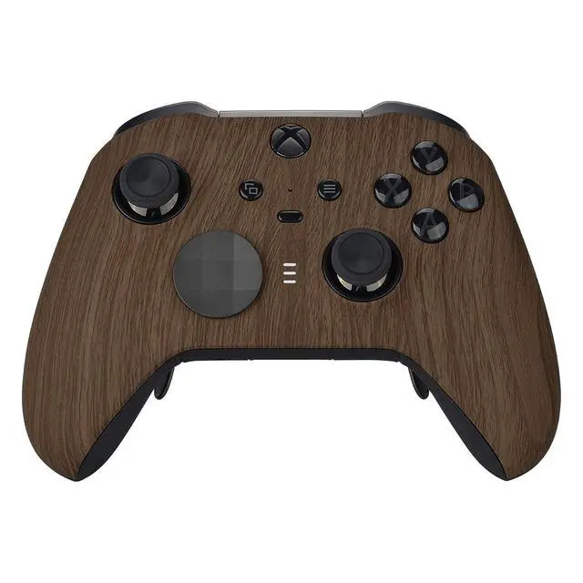 Alt view image 3 of 7 - Faceplate Shell + Bottom Shell for Xbox Elite Series 2, Elite Series 2 Core Controller - Wood Grain @