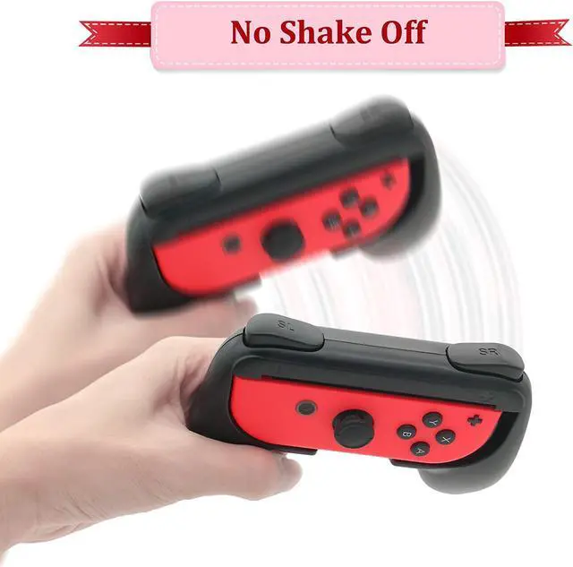 Alt view image 5 of 7 - FYOUNG Hand Grips Compatible with Joycons, Comfrot Grip Handle Kit Compatible with Nintendo Switch/Switch OLED Model Controller (4 Pack) (Black-Blue-Red)