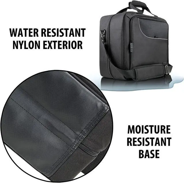 Alt view image 7 of 7 - USA GEAR Game Console Carrying Case Compatible with All Xbox and PS models - Accessory Storage for Controllers, Cables, Headsets and Padded Shoulder Strap - Black