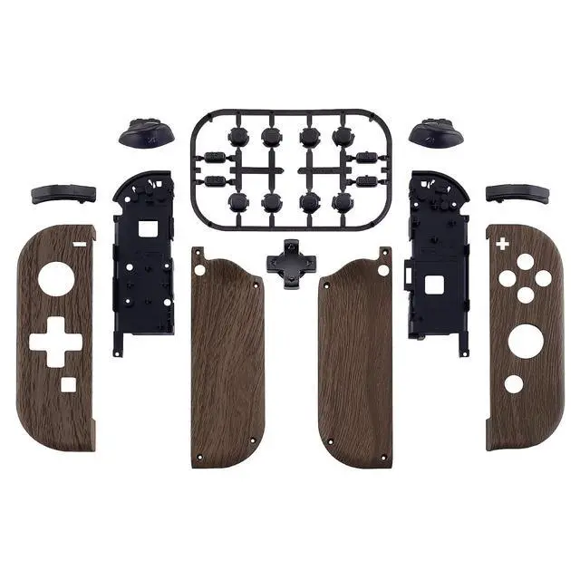 Alt view image 2 of 7 - Wood Grain Soft Touch Joycon Handheld Controller Housing (D-Pad Version) w/Full Buttons, DIY Replacement Shell Case for Nintendo Switch & Switch OLED Joy-Con Console Shell NOT Included @