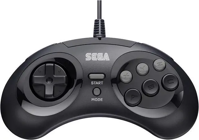 Alt view image 2 of 7 - Retro-Bit Official Sega Genesis USB Controller 8-Button Arcade Pad for PC, Mac, Steam, RetroPie, Raspberry Pi - USB Port - Black