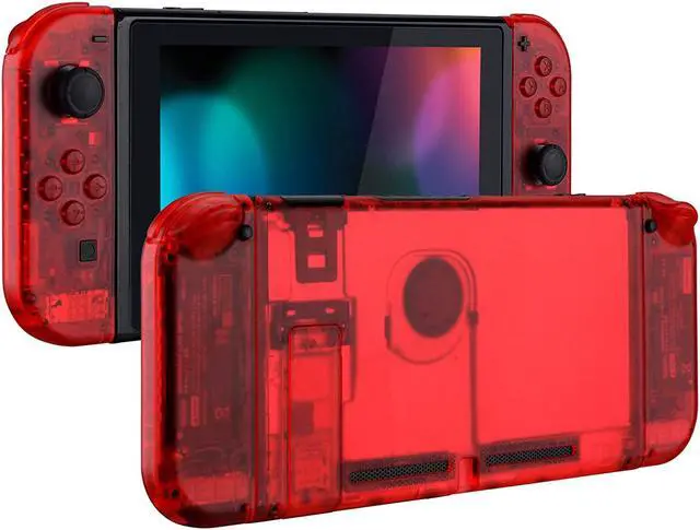 Alt view image 5 of 7 - Clear Red Custom Shell for Nintendo Switch, Octagonal Gated Sticks Design Replacement Full Set Shell for Nintendo Switch Pro Controller - Console Controller NOT Included @