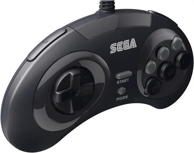Alt view image 3 of 7 - Retro-Bit Official Sega Genesis USB Controller 8-Button Arcade Pad for PC, Mac, Steam, RetroPie, Raspberry Pi - USB Port - Black