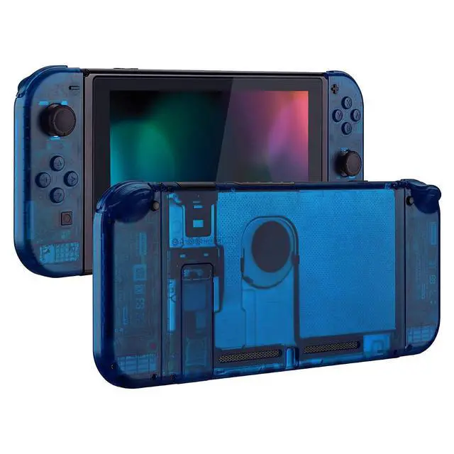 Alt view image 5 of 7 - Clear Blue Custom Shell for Nintendo Switch, Octagonal Gated Sticks Design Replacement Full Set Shell for Nintendo Switch Pro Controller - Console Controller NOT Included @
