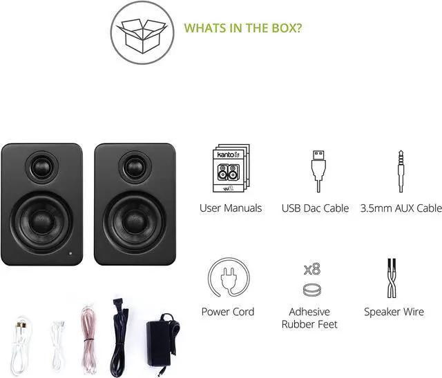 Alt view image 7 of 7 - Kanto YU2MB PC Gaming Desktop Speakers | 3" Composite Drivers | 3/4" Silk Dome Tweeter | Class D Amplifier | 100 Watts | Built-in USB DAC | Subwoofer Output | Pair | Matte Black