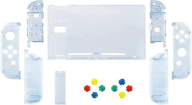 Alt view image 3 of 7 - Clear Glacier Blue Custom Shell for Nintendo Switch, Octagonal Gated Sticks Design Replacement Full Set Shell for Nintendo Switch Pro Controller - Console Controller NOT Included @