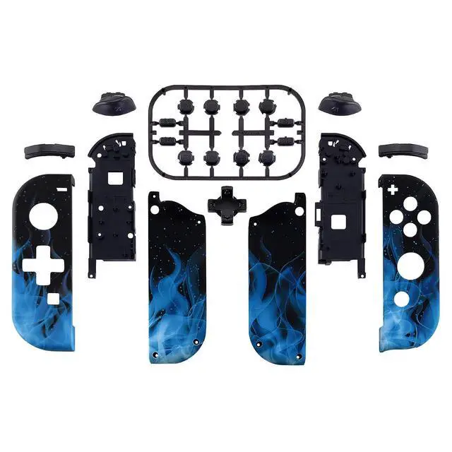 Alt view image 2 of 7 - Blue Flame Soft Touch Joycon Handheld Controller Housing (D-Pad Version) w/ Full Buttons, DIY Replacement Shell Case for Nintendo Switch & Switch Oled Joy-Con Console Shell NOT Included @