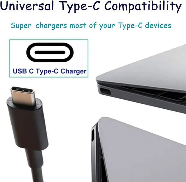 Alt view image 3 of 7 - 45W 20V 2.25A Type C USB C Adapter Charger Compatible with Dell Latitude 13 7370 HP Chromebook 14-ca061dx 14-ca020nr 11-ae051wm HP Pavillion X2 TPN-CA01 00HM651