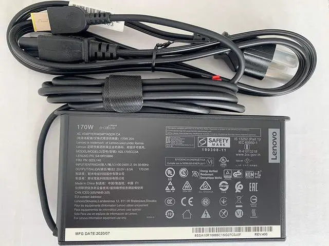 Alt view image 5 of 7 - Original Slim Version 170W AC Adapter for Thinkpad P53 P70 P71 P72 P73 Compatible with P/N: SA10R16886 ADL170SCC3A 02DL140.