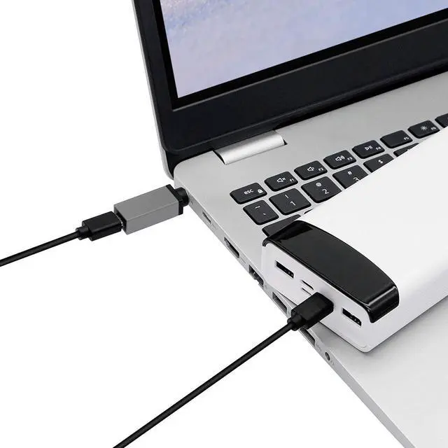 Alt view image 7 of 7 - CERRXIAN 100W PD USB Type C Female Input to DC 7.9mm x 5.5mm Power Charging Adapter for Lenovo Thinkpad T60 T61 T400 T410 T420 T430 T500 T510 T520 T530 X60 Z60 X200 X201 X220(100w-7955a) (Silver grey)