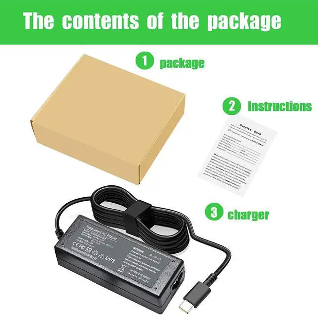 Alt view image 6 of 7 - USB C Laptop Charger 45W for Asus Chromebook Flip C302 C302C C302CA C302CA-DHM4 for Lenovo Chromebook 100e 300e 500e C330 S330 ThinkPad T480 T480s T580 T580s E480 E580?