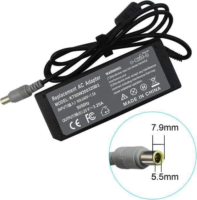 Alt view image 2 of 6 - Shareway 65W Replacement Laptop Charger Compatible for Lenovo Thinkpad T400 T400s T410 T420 T420s T60 T61 R61 R61i L430 L530 X120e X130e E530 B590 40Y7659 [7.9mm5.5mm]