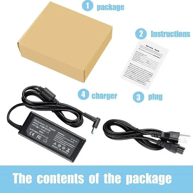 Alt view image 5 of 7 - 45W 19.5V 2.31A AC Adapter Laptop Charger Cord for HP X360 Pavilion HP Elitebook 840 ;HP Stream 13 11 14;hp touchsmart 11 13 15;hp Spectre ultrabook 13 and More 741727-001