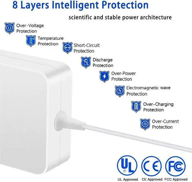 Alt view image 2 of 7 - 60W Charger for Mac Book T-Tip Power Adapter Compatible with MacBook Pro 13 inch for MacBook Air 11-inch 13-inch Laptop Charger A1435 A1465 A1502 A1425