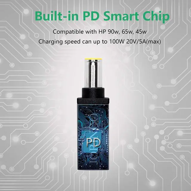 Alt view image 2 of 7 - CERRXIAN 100W PD USB Type C Female Input to DC 7.9mm x 5.5mm Power Charging Adapter for Lenovo Thinkpad T60 T61 T400 T410 T420 T430 T500 T510 T520 T530 X60 Z60 X200 X201 X220(100w-7955a) (Silver grey)