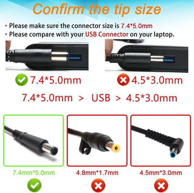 Alt view image 3 of 7 - 65W 18.5V 3.5A HP 2000 Laptop Charger Replacement for HP Pavilion DV7 DV6 G6 G7 DV5 DV4 DM4 G62 G72 AC Adapter Power Supply Cord
