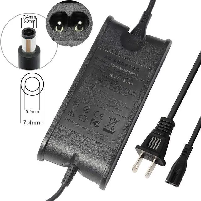 Alt view image 6 of 7 - AC Doctor INC 19.5V 3.34A AC Adapter Power Charger 65W for Dell Inspiron 15-3531 15-3542 Dell Chromebook 11, 7.4x5.0mm