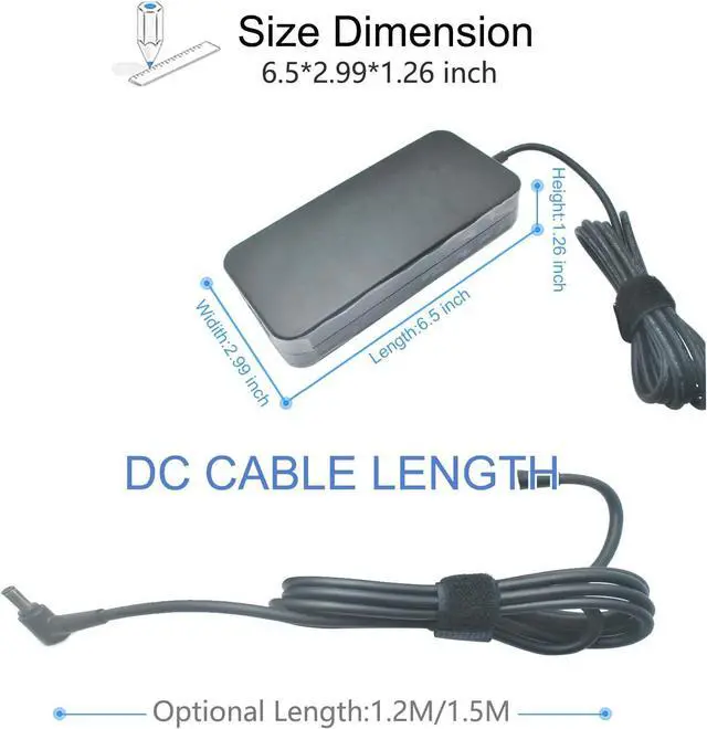 Alt view image 2 of 4 - New 19.5V 9.23A 180W Laptop Charger for Asus ROG G75 G750JM G750JS G751JM G75VW G75VX GL502VT G750JW G750JM G750JX G751JL G751JM G752VL ADP-180MB F G-Series Gaming Laptop