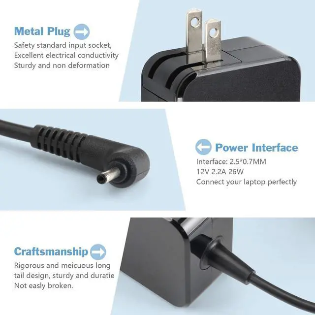 Alt view image 4 of 7 - Chromebook Charger Adapter for Samsung 11.6" Laptop Computer PA-1250-98 Chromebook 3 2 303C 500C 503C XE500C13 XE501C13 XE303C12 XE500C12 XE503C12 XE503C32 26W 12V 2.2A Power Supply