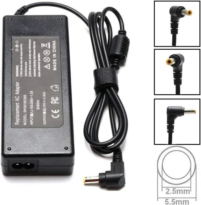 Alt view image 5 of 6 - 19V 3.95A 75W AC Adapter Laptop Charger Compatible with Toshiba Satellite C50 C55 C55D C75D C875 C675 C655 C850 C655D C855D L505 L555D P755 L645 L655 L675 L750 L755 L855 L875D A200 Power Supply Cord