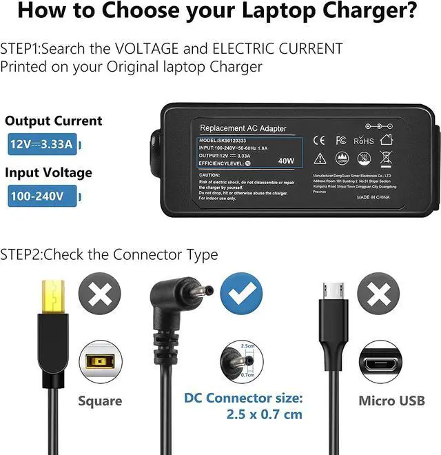 Alt view image 3 of 7 - New XE500C13 40W AC Adapter Laptop Charger for Samsung Chromebook 2 3 XE303C12 XE501C13 XE500C12 XE503C12 XE503C32 XE303C12 XE700T1C Laptop Notebook 11.6" Power Cord
