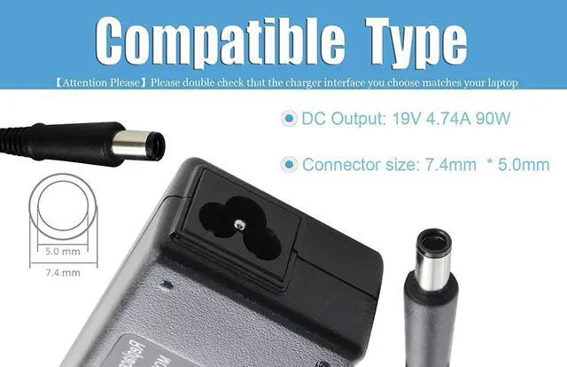 Alt view image 2 of 7 - Feppery 90W AC Adapter Laptop Charger Compatible for HP Elitebook 8460p 8470p 8440p 8560p 8760p 8460w 8470w 8570w 8770w Probook 4530s 4540s 4440s 6560b 6470b 6570b Laptop Notebook Power Supply Cord