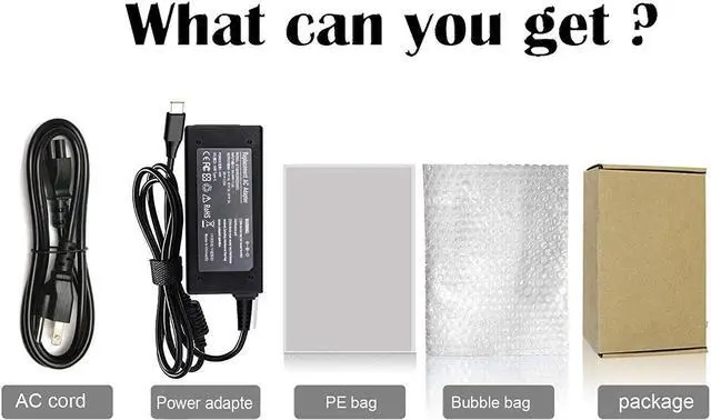 Alt view image 7 of 7 - USB-C Laptop Charger 45W for Lenovo Chromebook 100e 300e 500e c330 s340 c340 ThinkPad T480 T490 T580 T580S T590 X280 E480 E495 E580 E595 P52S X1 Carbon Yoga C740 C940 720 730 910 920 13 ADLX65YDC2A