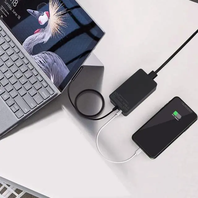 Alt view image 5 of 7 - 65W for Surface Pro Charger Laptop Charger 15V 4.0A Power Supply Adapter Compatible with Surface Pro 3/4/5/6/7 for Microsoft Surface Book Laptop/Tablet Works with 65W&44W&36W&24 by Uflatek