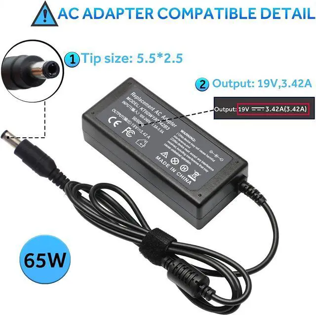 Alt view image 4 of 7 - 65W AC Adapter Charger for Toshiba Satellite C55-B5300 C55-B5353 C55D-A5108 C55D-A5120 C55D-A5206 C55D-A5208 S75 C75D L775 L655 P755 C855-S5194 P75-A7200 P75-A7100 P745-S4102 S855-S5378 L655-S5106