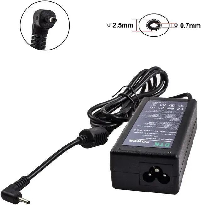 Alt view image 2 of 7 - DTK 12V 3.33A 2.2A 40W Ac Adapter for Samsung Laptop Computer Charger Notebook PC Power Cord Supply Source Plug Connector Size: 2.5x0.7mm