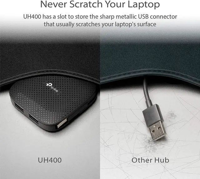 Alt view image 5 of 7 - 4-Port USB 3.0 Hub Slim and Compact USB Splitter with Foldable Cord Design USB hub for laptop PC Macbook Mac Mini XPS Surface Pro Chromebook Flash Drive Mobile HDD and More(UH400)
