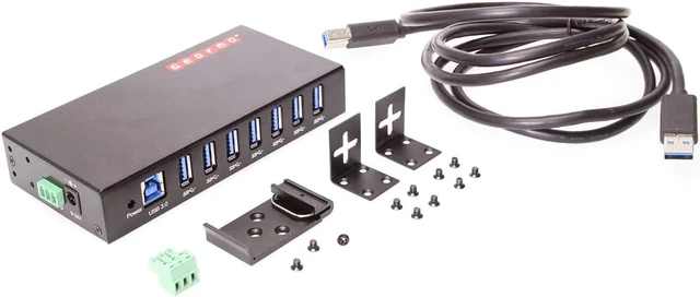 Alt view image 6 of 6 - GearMo 7-Port USB 3.0 Din Rail Mountable Hub
