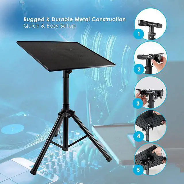 Alt view image 4 of 7 - DJ Laptop, Projector Stand- Computer DJ Equipment Studio Stand Mount Holder, Height Adjustable, 27.55 to 47.24, Good For Stage or Studio -PLPTS3