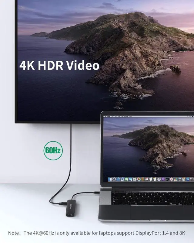 Alt view image 3 of 7 - USB C Hub,CableCreation 7-in-1 USB-C Hub Multiport Adapter Type C Dongle with 4K@60Hz HDMI ,2 USB 3.0 Ports,100W PD,Gigabit Ethernet and SD/TF Cards Reader for MacBook Pro/ Air 2020/2019,iPad Pro,XPS