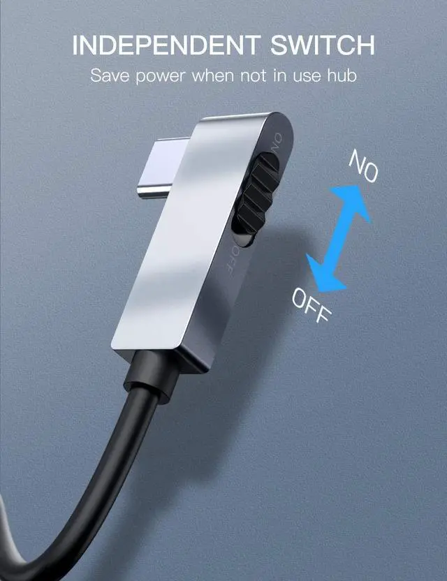 Alt view image 5 of 6 - USB C Hub, Baseus 6-in-1 Portable USB C Adapter for iPad Pro, Upgrade Type C Dongle to 4K HDMI, USB 3.0, SD/Micro SD Card Reader, 3.5mm Earphone Jack, Type C PD Charger, Independent Switch