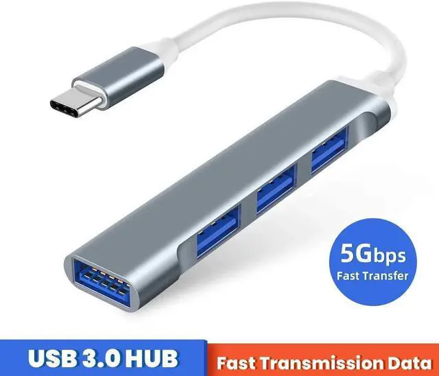 Alt view image 4 of 6 - 4 in 1 HUB Type-C to USB 3.0 HUB Docking Station Hub 5GBPS Fast Speed Transmitter USB Type C Adapter (Color : Silver)