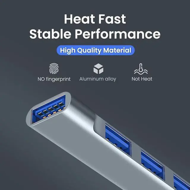 Alt view image 6 of 6 - 4 in 1 HUB Type-C to USB 3.0 HUB Docking Station Hub 5GBPS Fast Speed Transmitter USB Type C Adapter (Color : Silver)