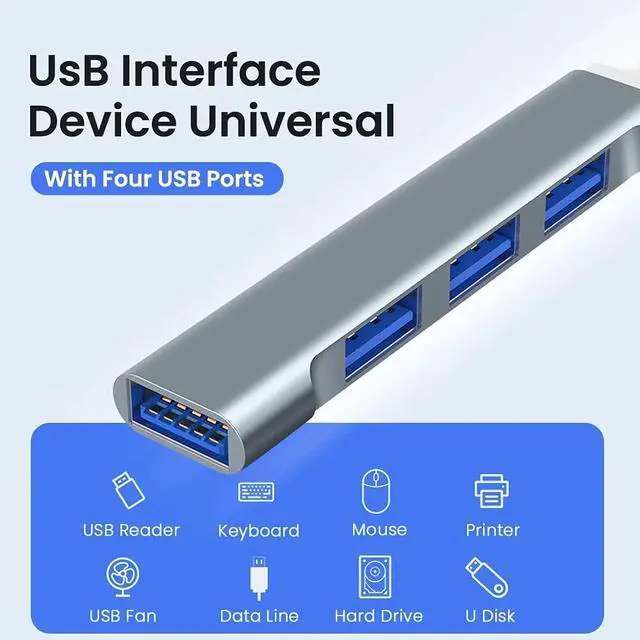 Alt view image 5 of 6 - 4 in 1 HUB Type-C to USB 3.0 HUB Docking Station Hub 5GBPS Fast Speed Transmitter USB Type C Adapter (Color : Silver)