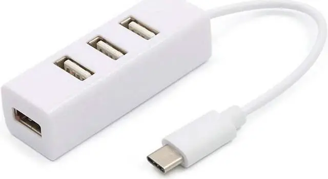 Main image of Type-C to 4-Port USB 3.0 Hub USB 3.1 Adapter Drop Shipping Adapter Car Charger Cable Converter (Color : White)